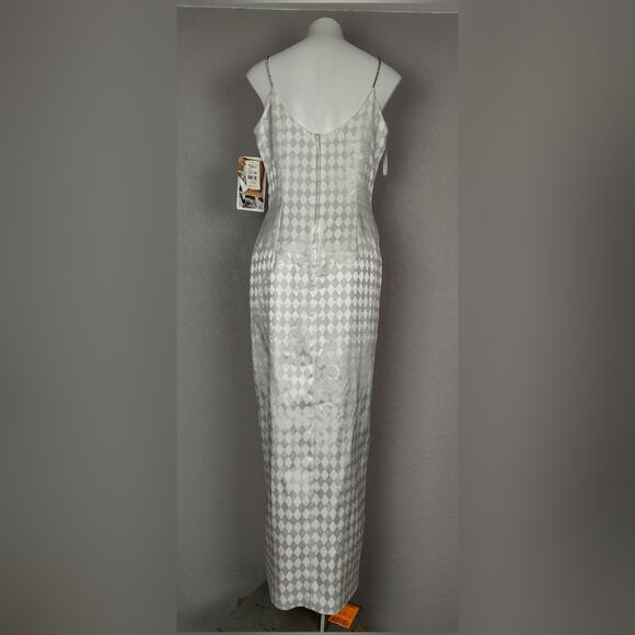 Jessica McClintock Gunne Sax Harlequin Formal Dress Vintage 90s Sz 13/14 Flawed - Picture 2 of 16